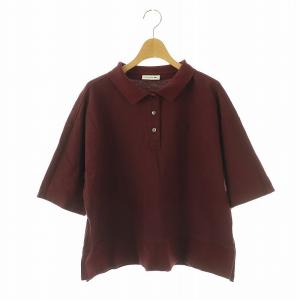 キモノスリーブボックスポロシャツ カットソー 七分袖 34 ボルドー /DO OS