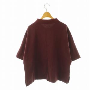 LACOSTE キモノスリーブボックスポロシャツ カットソー 七分袖 34 ボルドー /DO OS