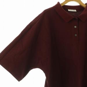 LACOSTE キモノスリーブボックスポロシャツ カットソー 七分袖 34 ボルドー /DO OS