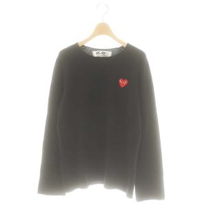 AD2019 ハートワッペン セーター ニット 長袖 S ブラック /DF OS