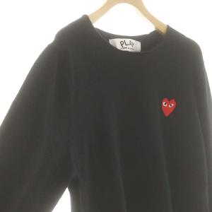 PLAY Comme des Garçons AD2019 ハートワッペン セーター ニット 長袖 S ブラック /DF OS