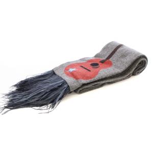 KEITA MARUYAMA JB601-05736JI マフラー オーストリッチファー ギター柄 カシミヤ 0 グレー /KU OF