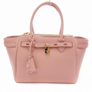 2WAY ハンドバッグ ショルダー ロゴ チャーム ピンク /JS