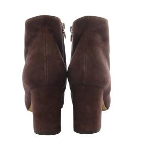 Loro Piana ブーツ ショート チャンキーヒール スエード 37 ダークブラウン /YO13