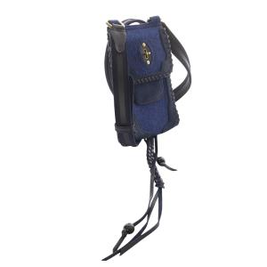 Mulberry スエード フォンポーチ ショルダーバッグ 切替 青 ブルー /SR39