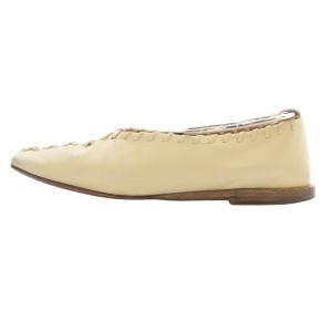 JIL SANDER バレリーナ アンクルストラップ フラット パンプス スクエアトゥ 35.5 22.3cm クリーム色 /SR40