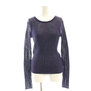 ドライシアー プルオーバー ニット カットソー 長袖 シースルー F 紫 パープル 3613-119-2549