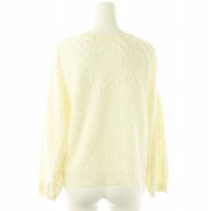 ANAYI 24AWプチビジューフリンジ プルオーバーニット カットソー 38 白 /MI OS