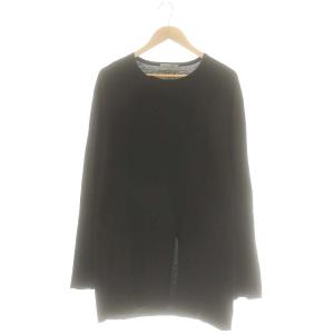 スリットロングTシャツ 3 黒 /MI OS