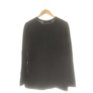 Y's for men ヨウジヤマモト コットン天竺 ロゴプリント ロングスリーブTシャツ カットソー 長袖 3 ブラック /ES