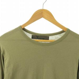Y's for men ヨウジヤマモト コットン天竺 ロゴプリント ロングスリーブTシャツ カットソー 長袖 3 カーキ /DF
