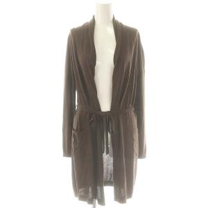カシミヤシルク カーディガン ニット ベルト付き 40 茶 /MI OS