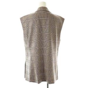 TOMORROWLAND collection 24AW 5ブラウニーオーバーペーン ダブルベスト チェック ウール 36 茶 /MI OS