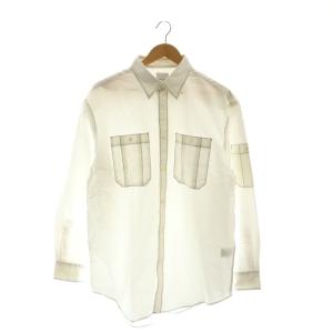 エンブロイダードシャツ スタンドカラー 長袖 XL 白 ホワイト /AT OS SH