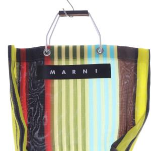 MARNI フラワーカフェ ストライプトートバッグ ハンドバッグ マルチカラー /SR35 SH