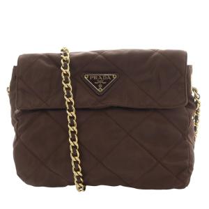 PRADA パテントレザー ワンショルダーバッグ ワンショルダーバッグ パテントレザー ブラウン(2024/11/03買取