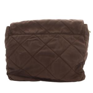 PRADA ブラウン キルティング バッグ ショルダーバッグ キルティング チェーン ナイロン ダークブラウン