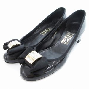 ヴァラ パンプス エナメル ビジュー 8 黒 ブラック /UO