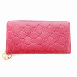 GUCCI メタリックピンク レザー 長財布 グッチシマ GUCCI グッチ 財布 GGマーモント コンチネンタルウォレット 長