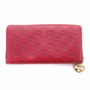 GUCCI 282477 グッチシマ ラブリーハート 長財布 ウォレット レザー 赤 レッド /JS