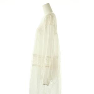 Spick&Span 24SS HYUレースギャザーワンピース マキシ ロング 長袖 F 白 ホワイト /AT OS