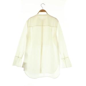 iCB 23AW トリアセコットンタイプライター シャツブラウス 長袖 タック 6 白 ホワイト /AT OS