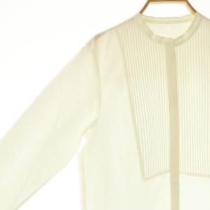 iCB 23AW トリアセコットンタイプライター シャツブラウス 長袖 タック 6 白 ホワイト /AT OS