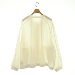 INDIVI シアーボイルライトブルゾン シースルー バンドカラー 15 白 ホワイト /AT OS