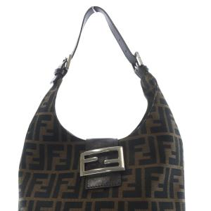 FENDI キャンバス ズッカ柄 ワンショルダーバッグ ブラウン