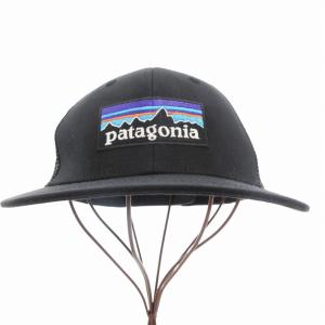 Patagonia P6トラッカー ハット メッシュキャップ 帽子 スナップバック ロゴ刺繍 黒 ブラック 38017 /GV