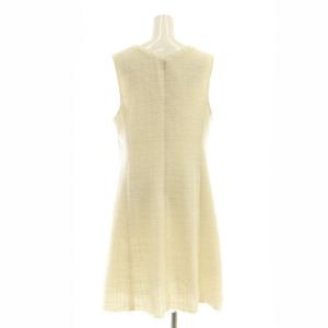 Apuweiser-riche 23AW フレアツイードジャンスカ Vネック 膝丈 MT ホワイト /HK OS