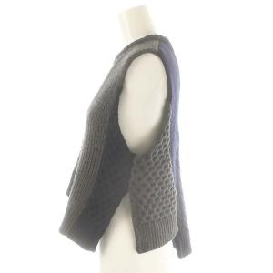 nagonstans 24SS cable knit vest ニットベスト プルオーバー ウール M 紺 グレー /MI OS