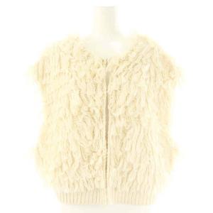 24AW ループヤーンニットベスト 前開き ウール混 F アイボリー /MI OS