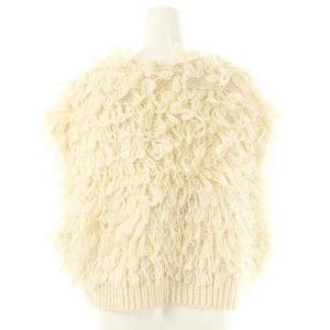 UNGRID 24AW ループヤーンニットベスト 前開き ウール混 F アイボリー /MI OS