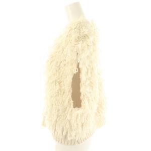 UNGRID 24AW ループヤーンニットベスト 前開き ウール混 F アイボリー /MI OS