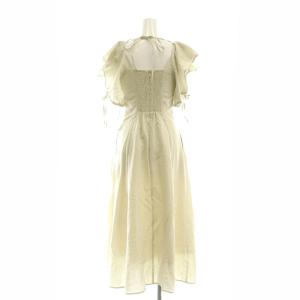 SNIDEL スリーブデザインスクエアネックワンピース ロング 半袖 0 エクリュ /DF OS