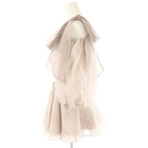 SNIDEL 24SS ウエストシャーリングリボンブラウス オフショルダー F ライトピンク /MI OS