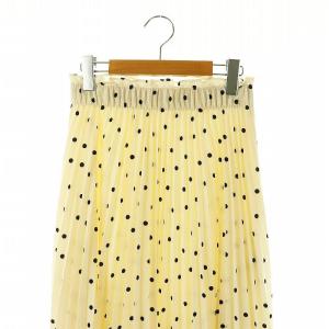 IENA ランダムドットプリーツスカート ロング 38 オフホワイト /HK OS