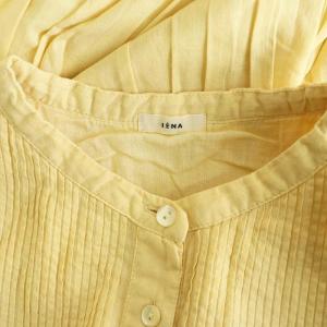 IENA コットンボイルピンタックシャツワンピース ロング マキシ丈 38 イエロー /MY OS