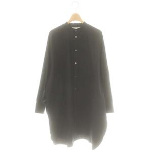 25SS BIG SHIRT ビッグシャツ チュニック丈 長袖 オーバーサイズ 38 ブラック /ES