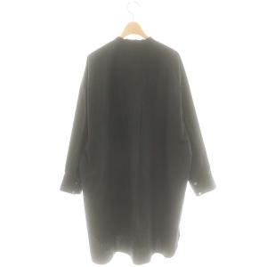 ENFOLD 25SS BIG SHIRT ビッグシャツ チュニック丈 長袖 オーバーサイズ 38 ブラック /ES