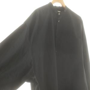 ENFOLD 25SS BIG SHIRT ビッグシャツ チュニック丈 長袖 オーバーサイズ 38 ブラック /ES