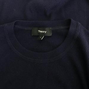Theory 23AW Regal Wool Mirzi S リブニット カットソー 長袖 クルーネック S ネイビー