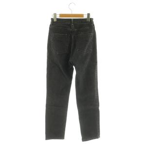 YANUK ANNETTE ハイウエストデニムパンツ ジーンズ テーパード ストレッチ 23 ブラック /MY OS