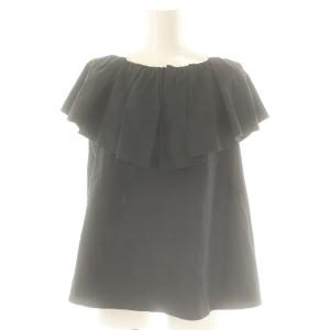 22AW コットンブロードビックカラーブラウス ノースリーブ 38 ブラック /DO OS