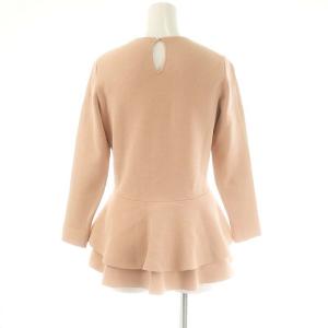 ANAYI レーヨンナイロンフレアフリルプルオーバー ニット カットソー 長袖 36 ピンク /DF OS