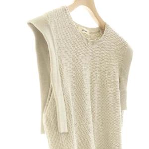 ebure 23SS コットンテープカノコ スリーブレスニットプルオーバー カットソー サンドベージュ /MI OS
