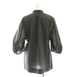 エブール 22AW シルクストライプバンドカラーシャツ ブラウス 七分袖 38 22AW シルクストライプバンドカラーシャツ ブラウス 七分袖 38