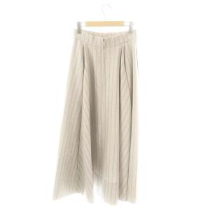 ebure ロロピアーナストライプ スカート ベージュ グレー