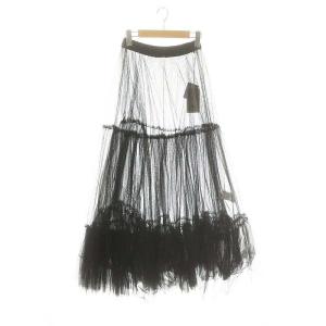 Giselle レイヤードチュールスカート ロング 1 ブラック /HK OS